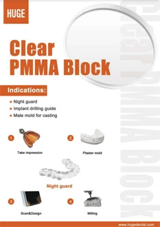 RIESIGE Dental Clear PMMA Blcok Broschüre